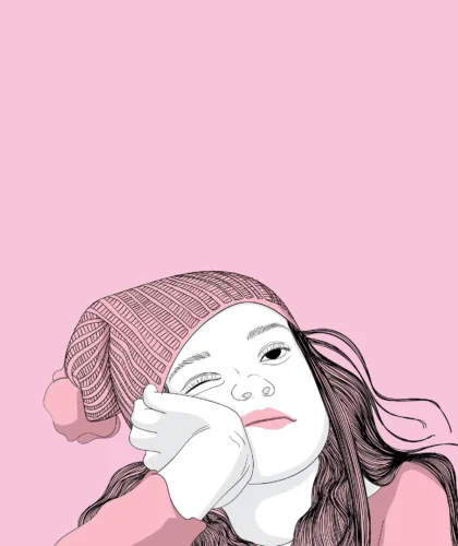 арт грустной девушки