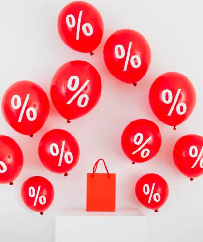 красные шарики с процентами